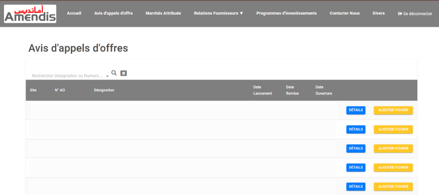 avis appel offre project project Image